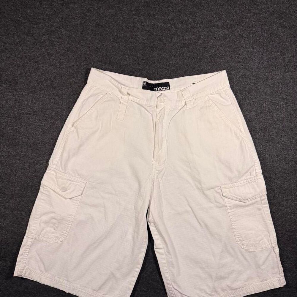 Vintage Y2K Mecca USA Baggy White Cargo Shorts Size 36